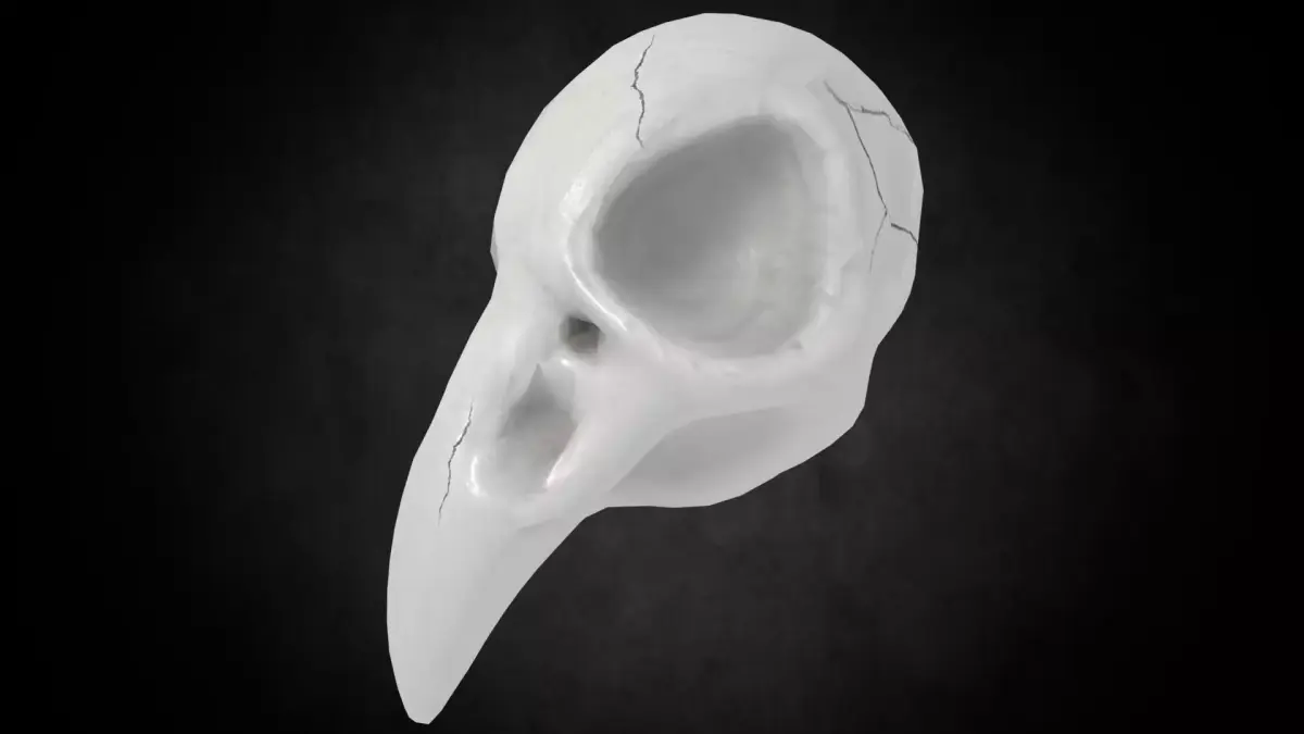 Low poly Crowskull bird of prey mask Low-poly 3D model