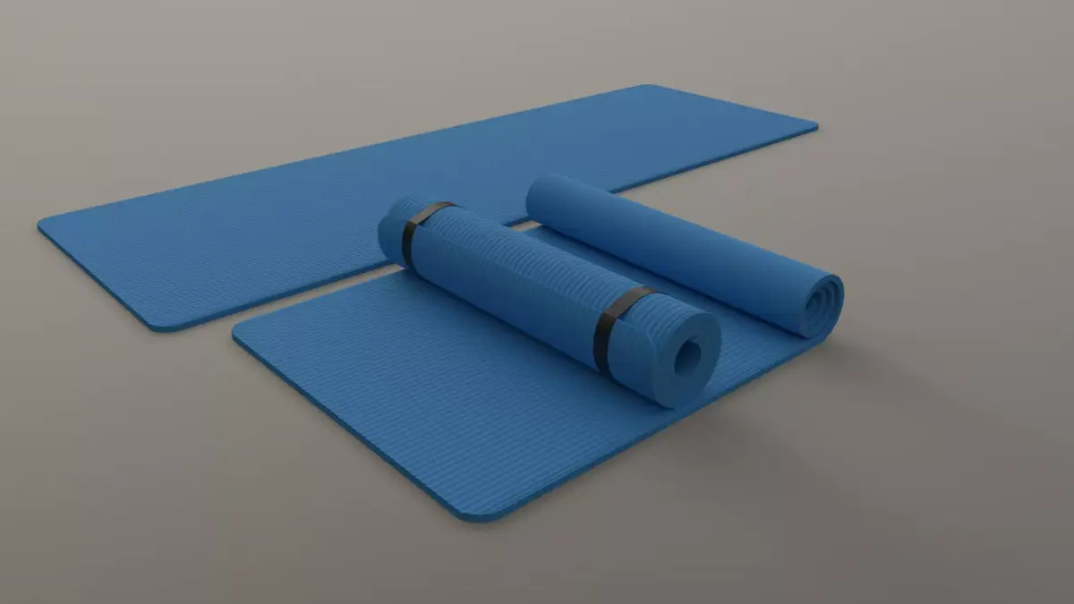 PBR Yoga Mat - Blue Light Low-poly 3D model