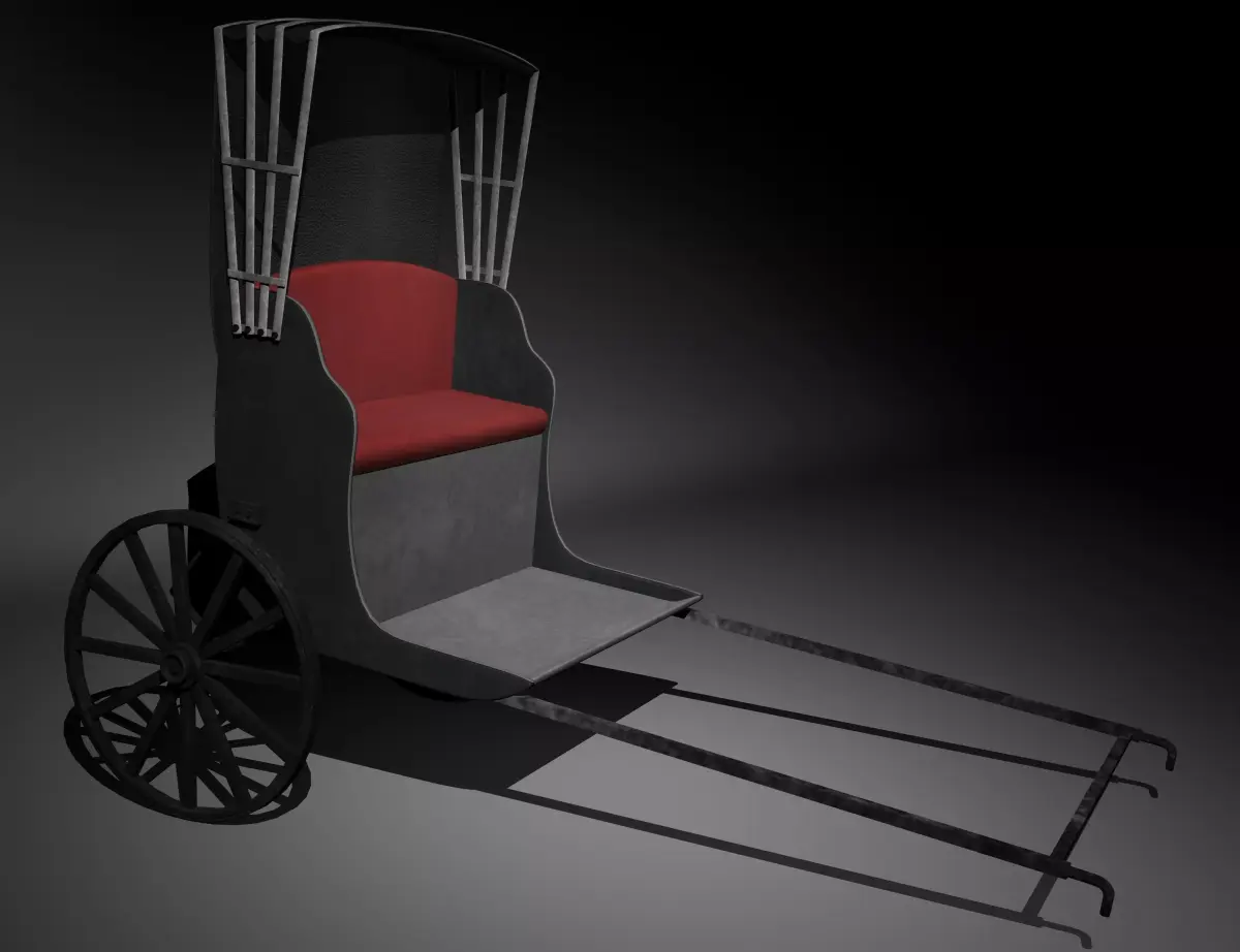 rickshaw    ricksha Low-poly 3D model
