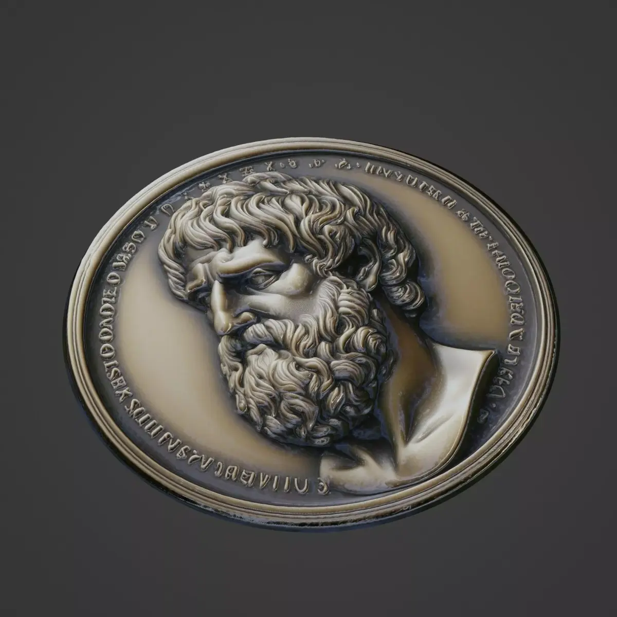 Aristotle Medallion 3D print model get