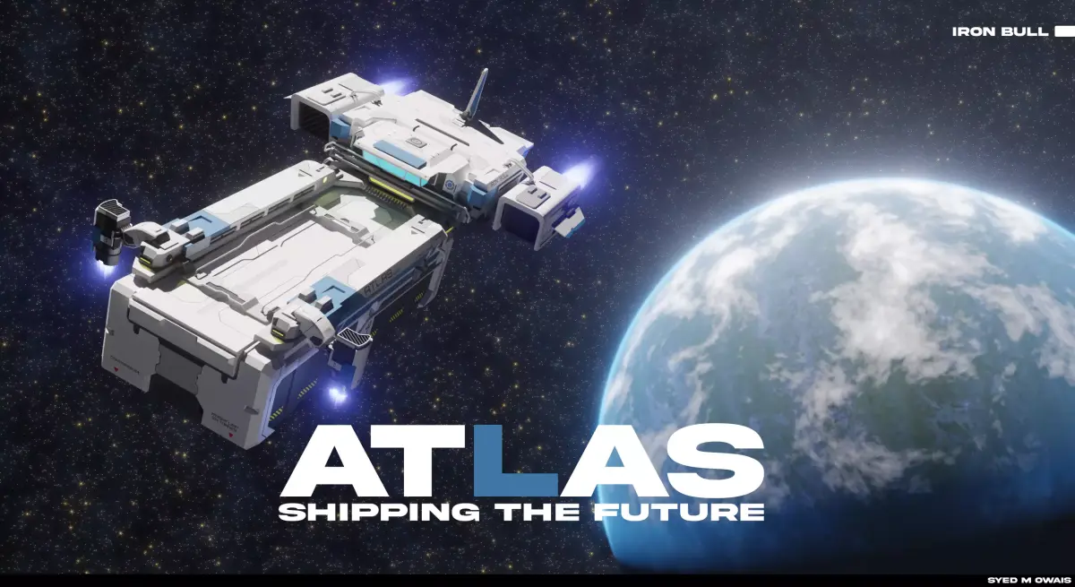 Cargo Spaceship I ATLAS Cargo Freighter I IRON BULL  Low-poly 3D model