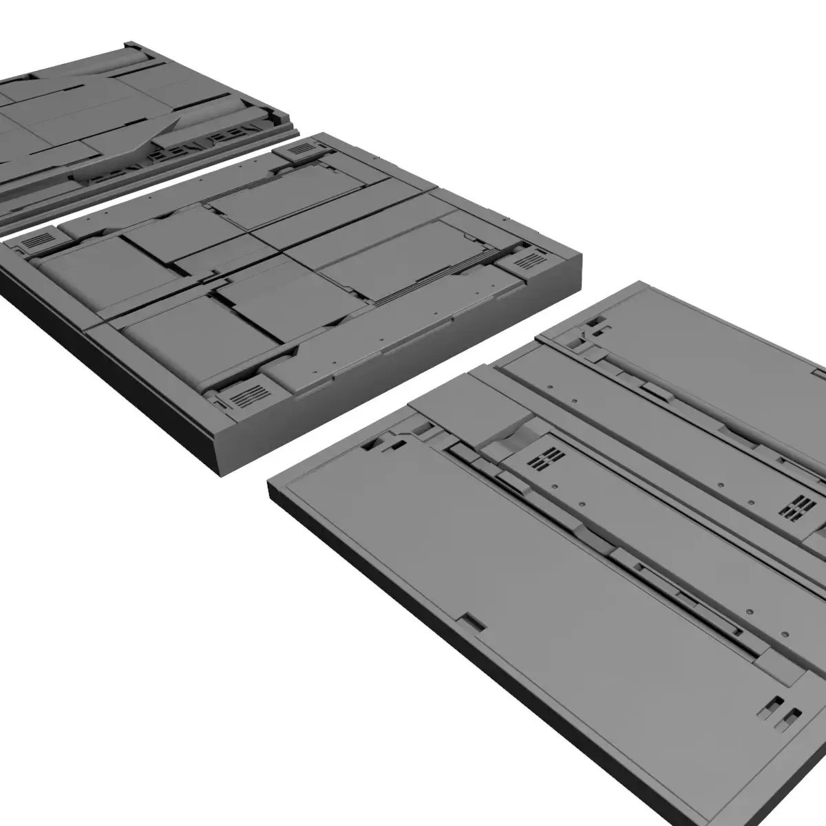 Three Panel Modules 3D model