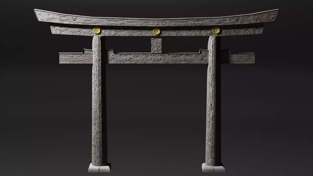Torii Gateway Low-poly 3D model