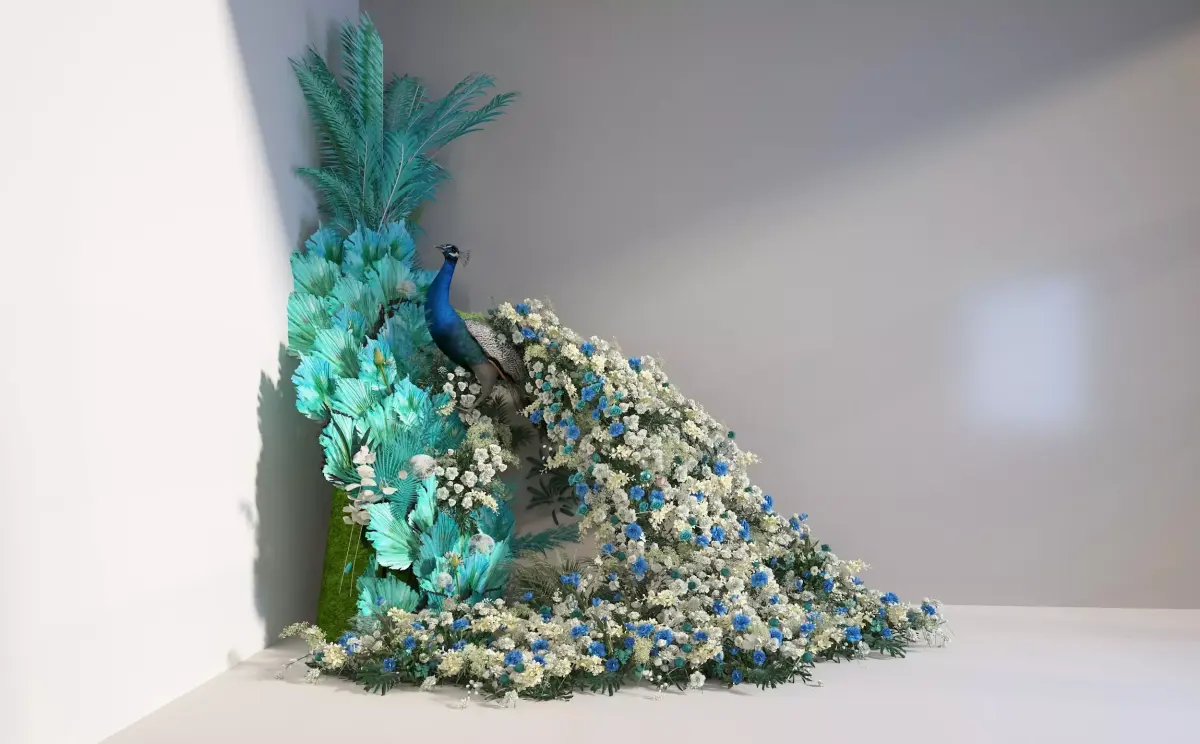 peacock Floral art 3D model