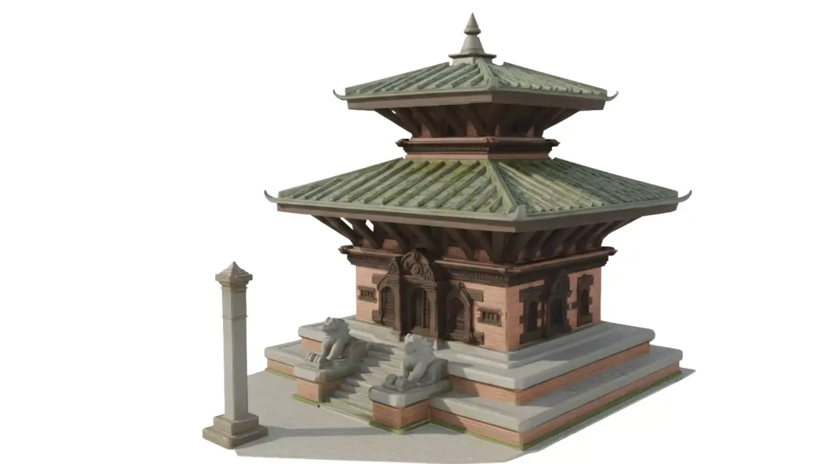 Historic Pagoda Temple Architecture  Ultra Detailed 3D Asset Low-poly 3D model