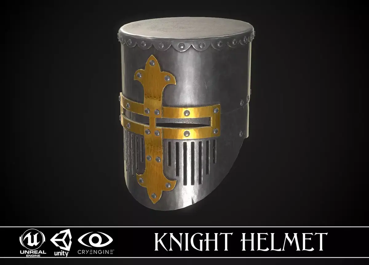 Knight Helmet 01 Low-poly 3D model
