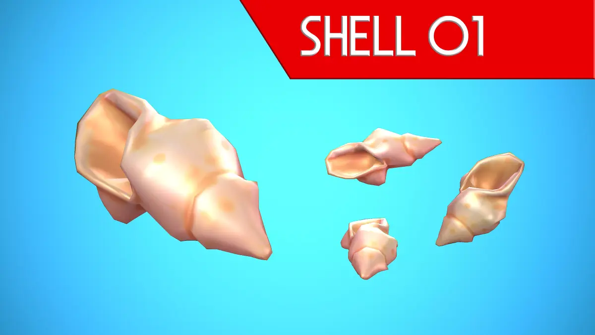 SHELL 01 CARTOON STYLIZED Low-poly 3D model
