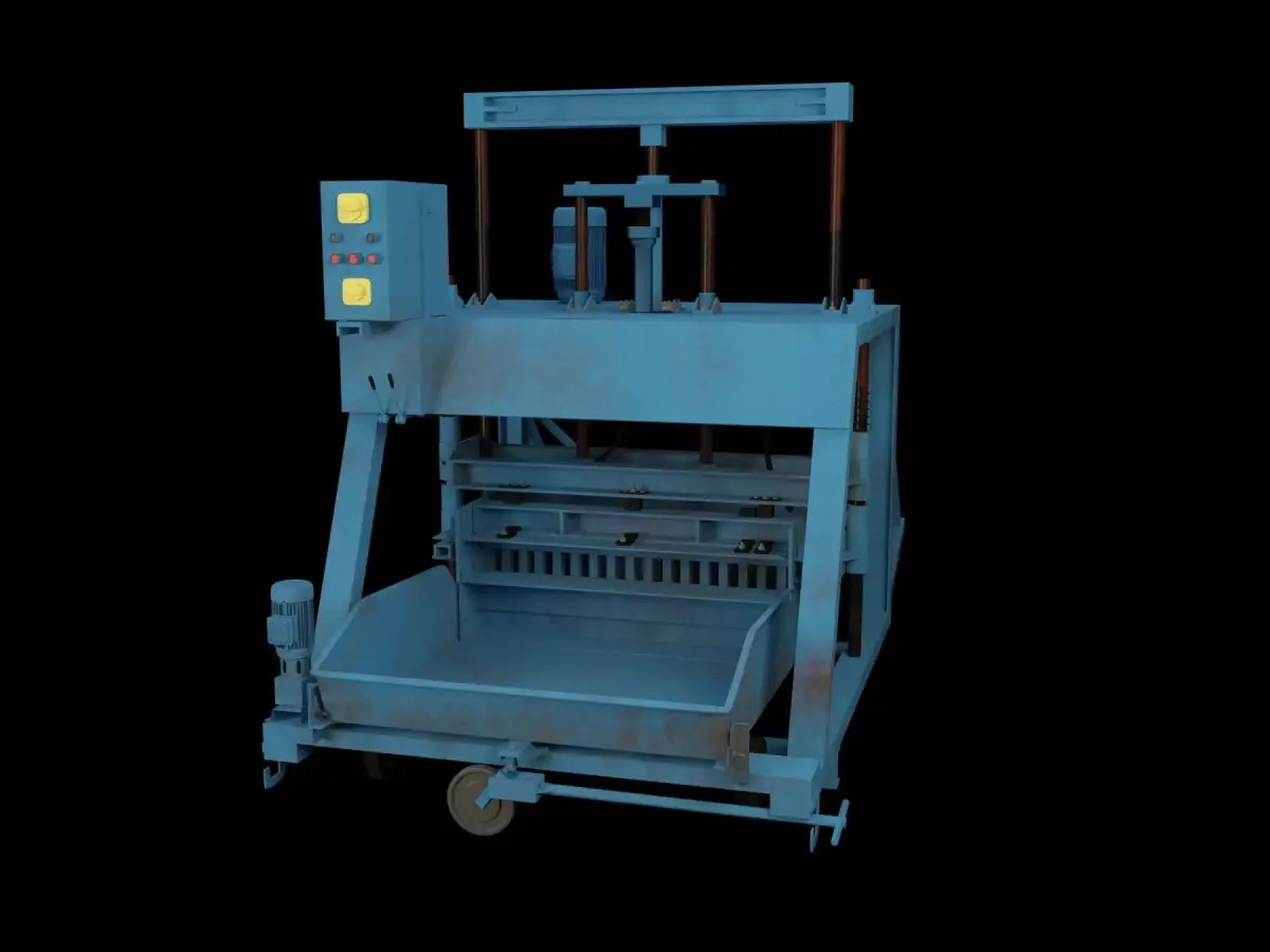 CONCRETE BRICK MAKING MACHINE  Low-poly 3D model