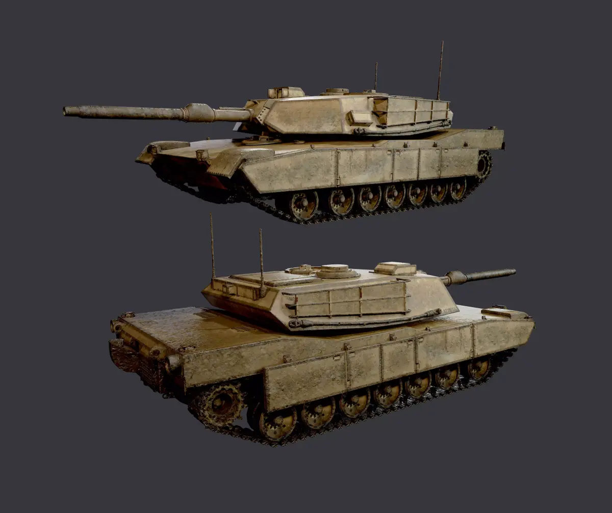 M1 Abrams Tank Military Vehicle Game Ready 02 Low-poly 3D model