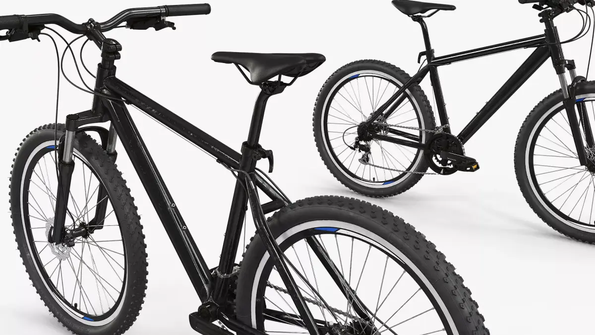 Cross Country Hardtail Bicycle Gray Black Rigged 3D model purchase