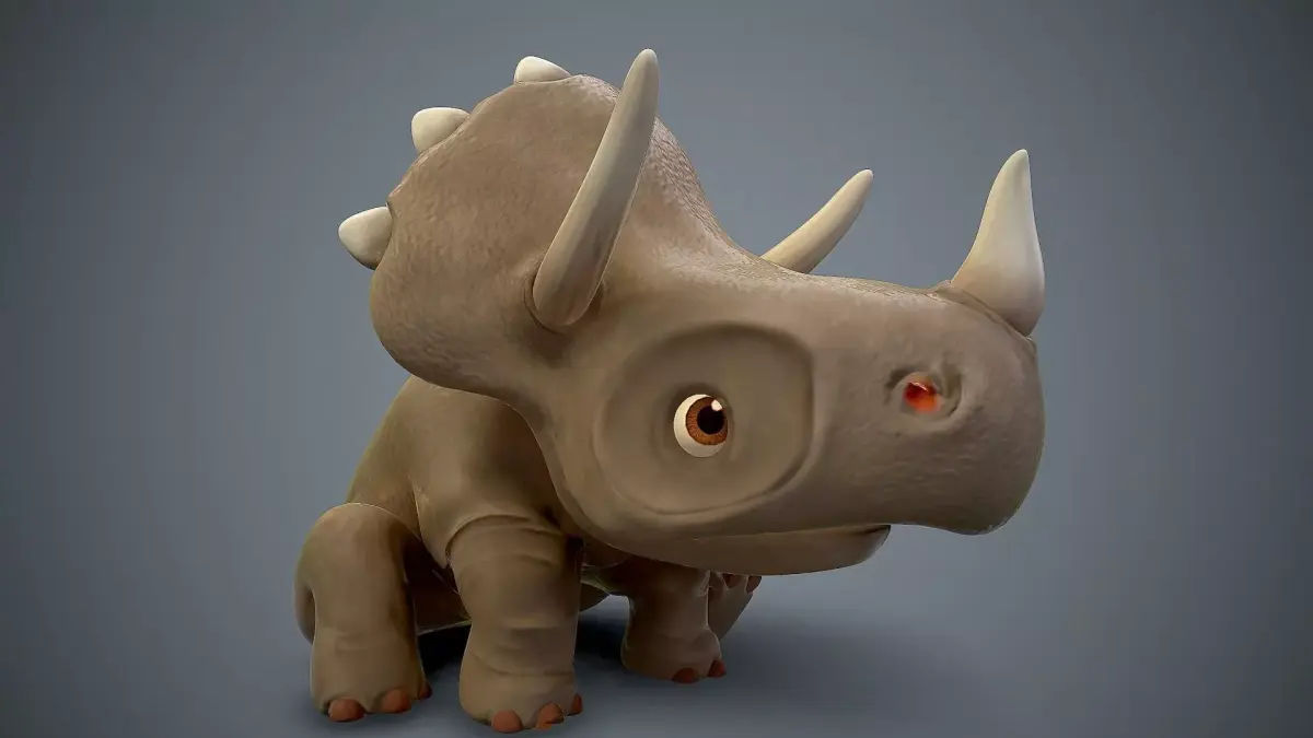 Cartoon baby dino Low-poly 3D model