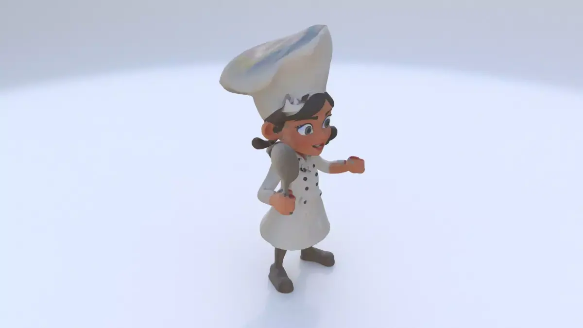 Chef female 3D model