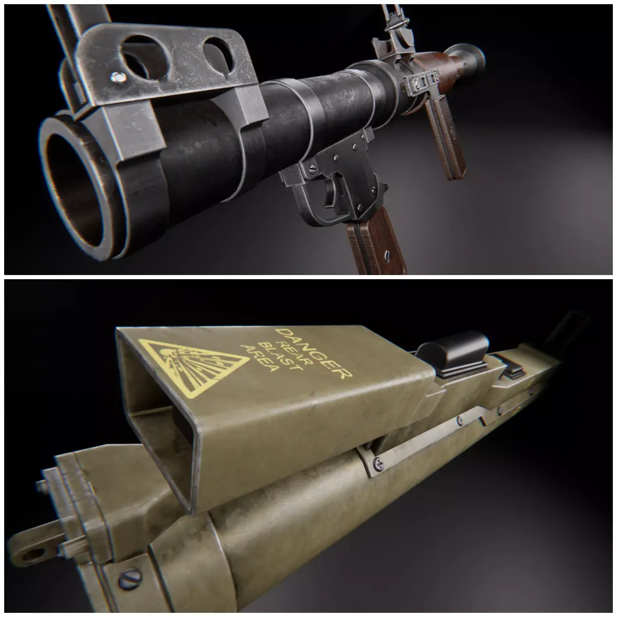 Modern AAA Rocket Launcher Pack Game Ready PBR Low-poly 3D model