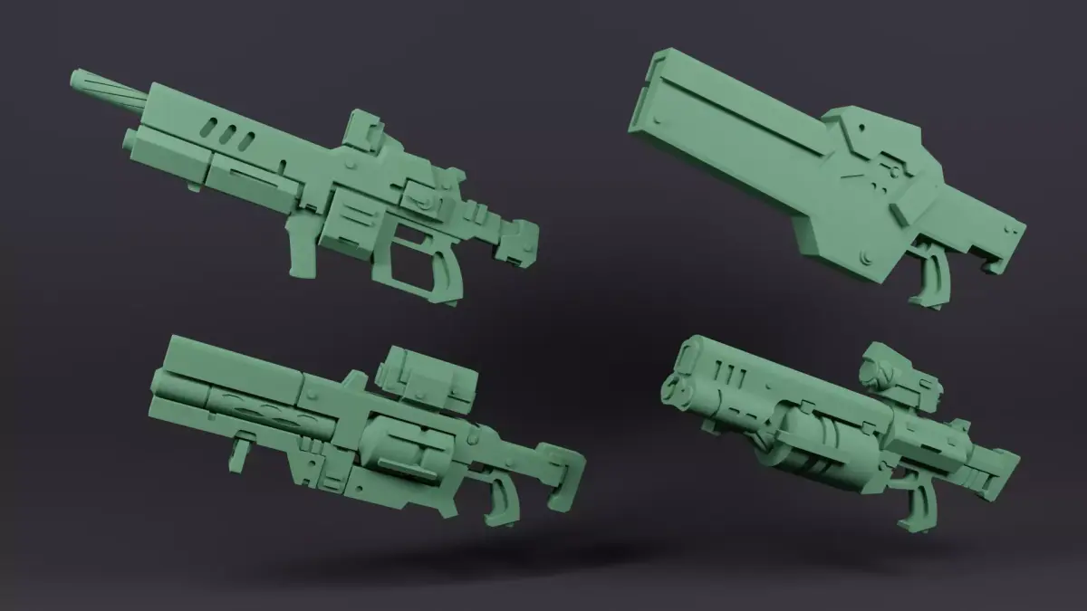 Pulse Rifle Pack For Miniatures 3D print model