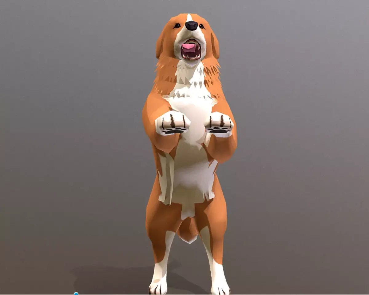 Retriever  Cheering DOg Standing Orange Dog Cycle 3D model