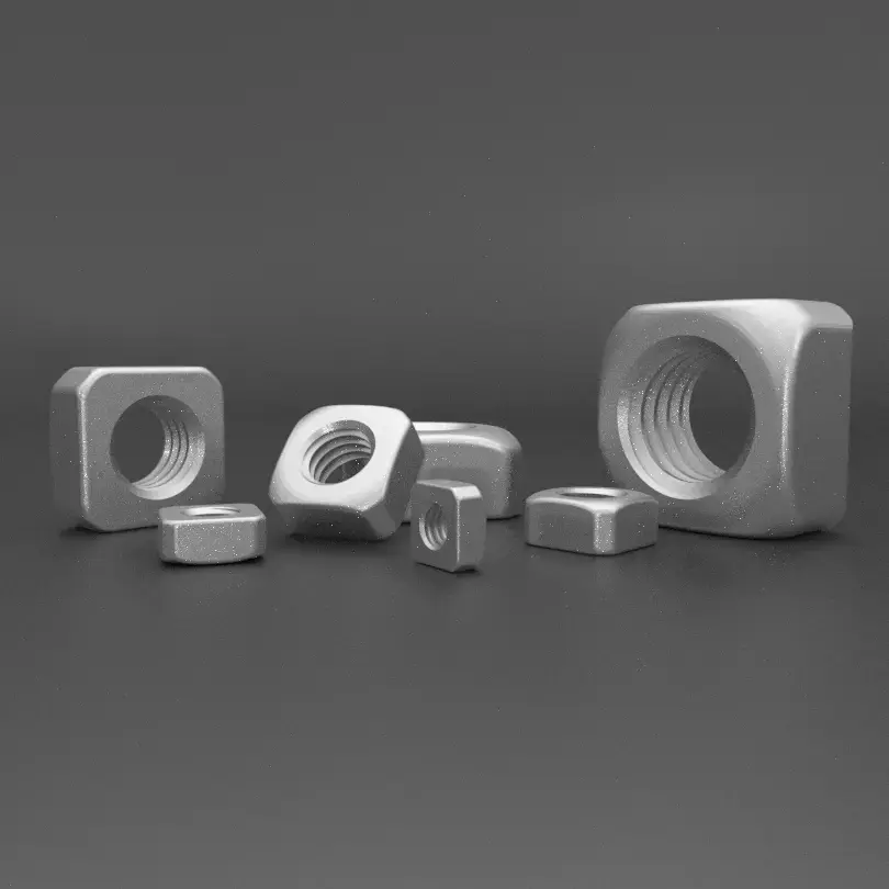 Nut DIN 557 - M3 to M12 3D model