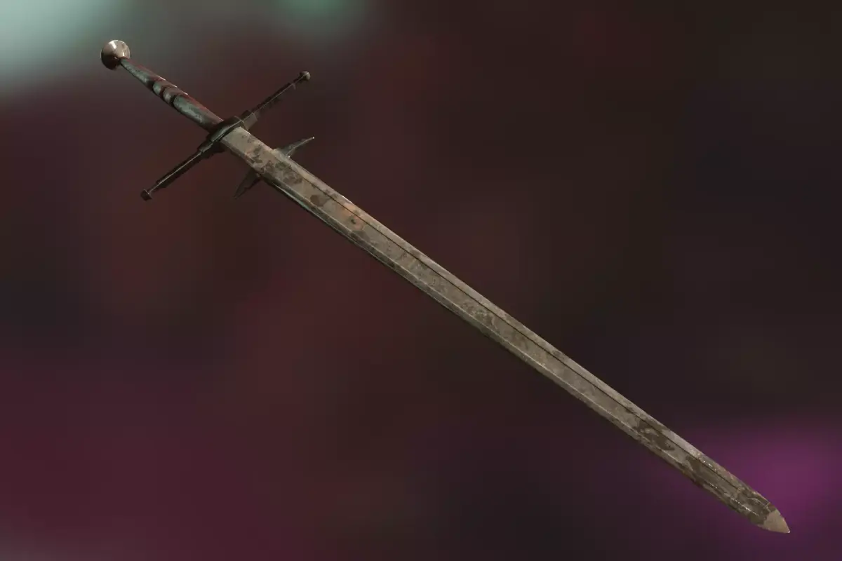 lowpoly rusted great sword - zweihander -PBR Low-poly 3D model