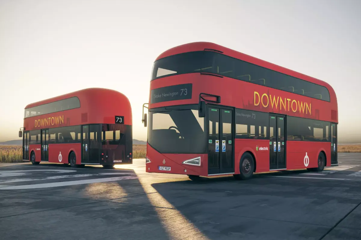 Double-decker bus unbranded 3D model
