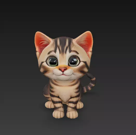 Cat Kitten Realistic 3D Model Basic - Low Poly Realistic Low-poly 3D model purchase