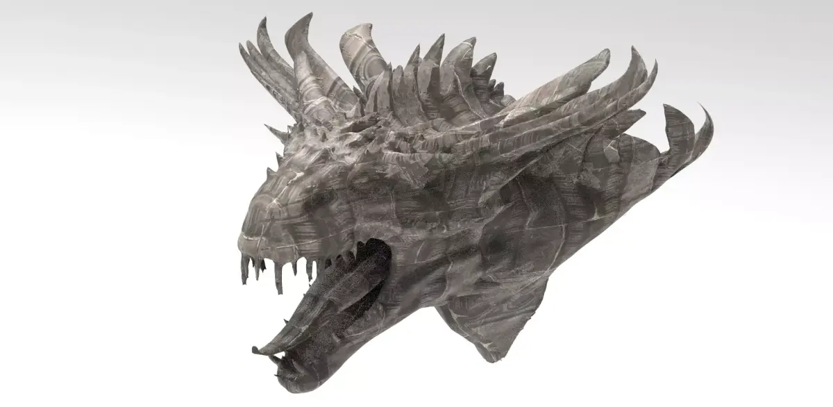 Dragon lizard Viking Dinosaur Statue head 4 3D model