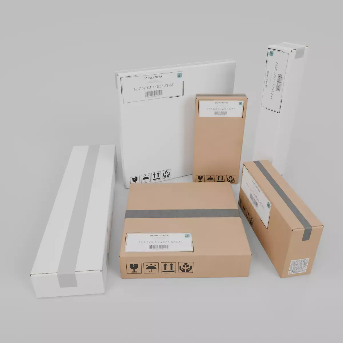 Designer White and Classic Box Bundle - Rigged and Customizable 3D Model Pack