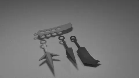 Ninja Weapon Set Low-poly 3D model