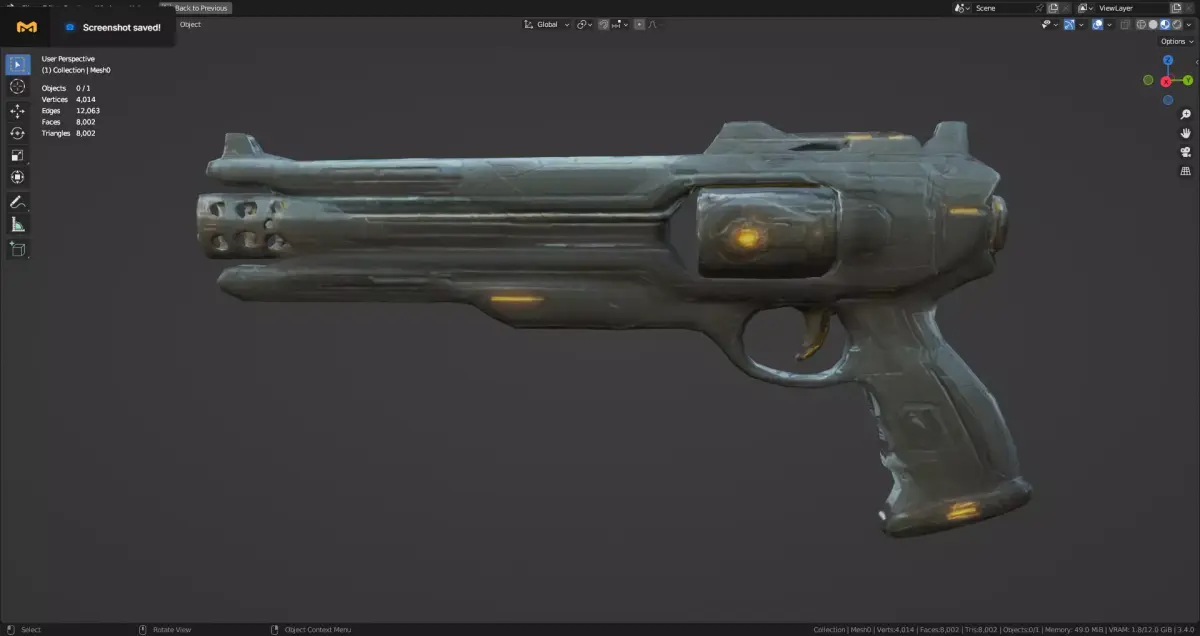 Sci-Fi Gun 02 Low Poly Game Ready Asset Low-poly Low-poly 3D model