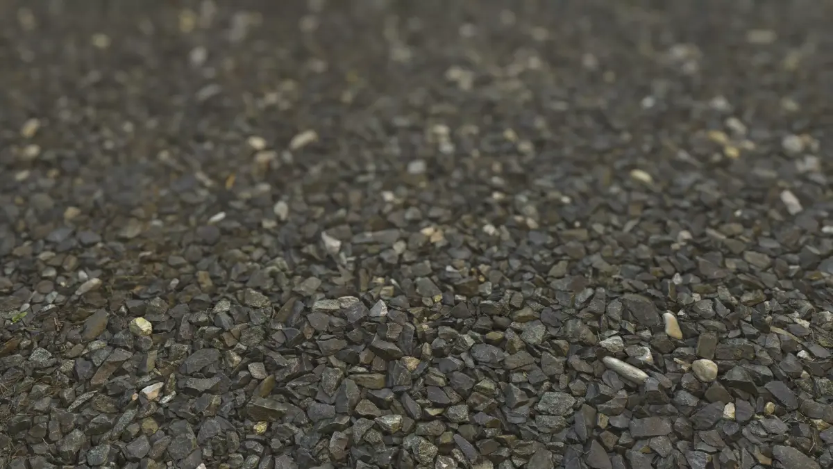 Dark Gravel RailWay Gravel Texture Low-poly 3D model