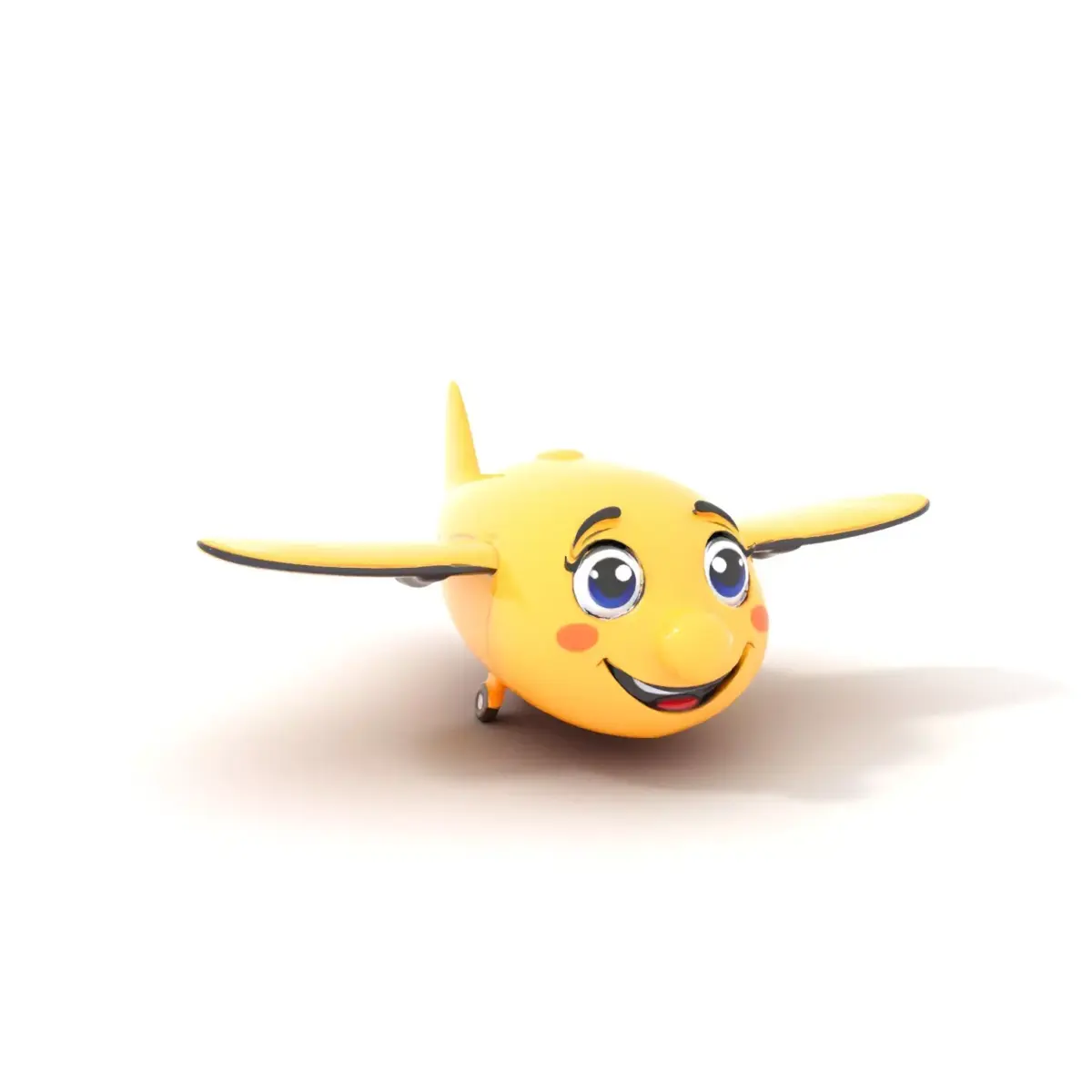 Smiling Yellow Airplane model pack Low-poly 3D model