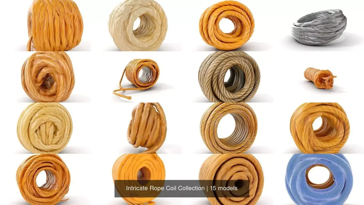Intricate Rope Coil Collection 3D Model Pack