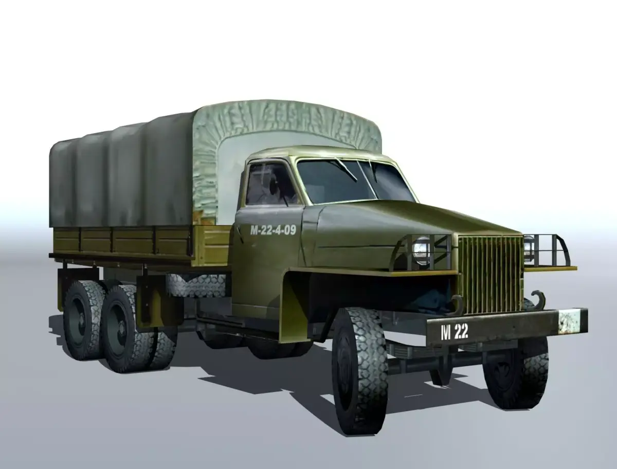 Studebaker-us6 military truck Low-poly 3D model
