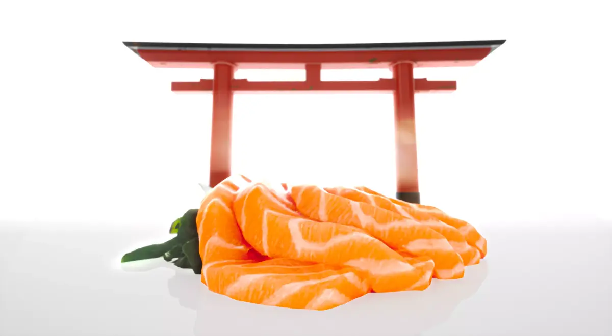 Sashimi realistic 3d model salmon Low-poly 3D model