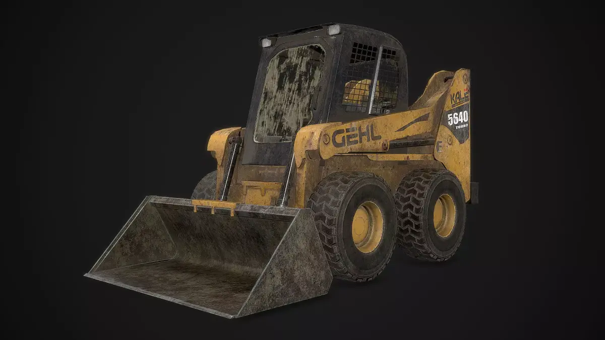 Skidloader PBR 3D Model skid loader Low-poly 3D model