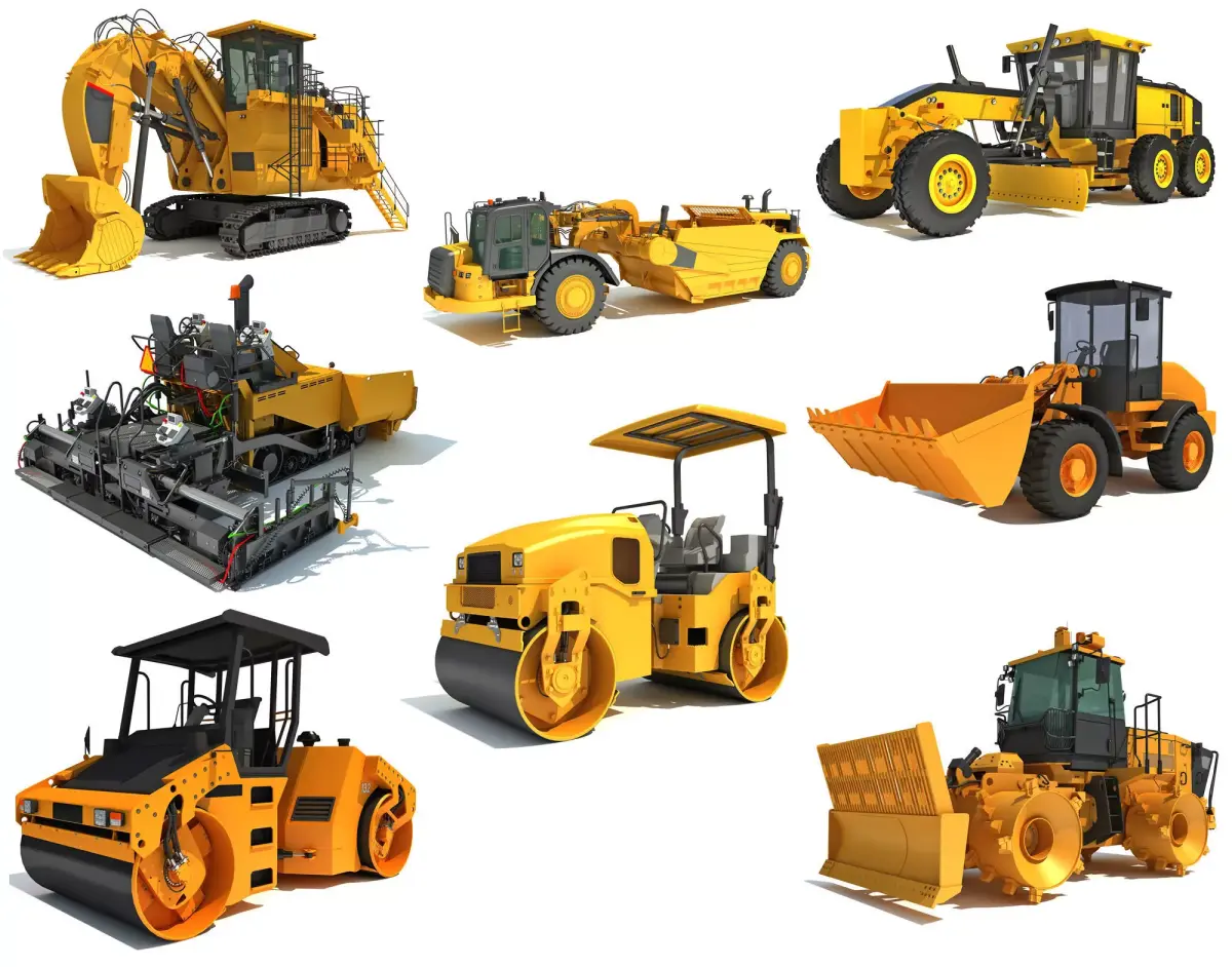 Heavy Construction Machinery 3D Model Pack
