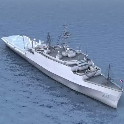 LPD4 Austin Assault Ship Low-poly 3D model