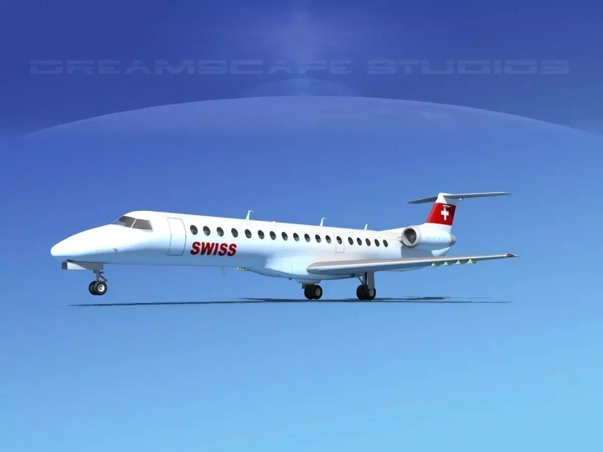 Embraer ERJ-145 Swissair 3D model