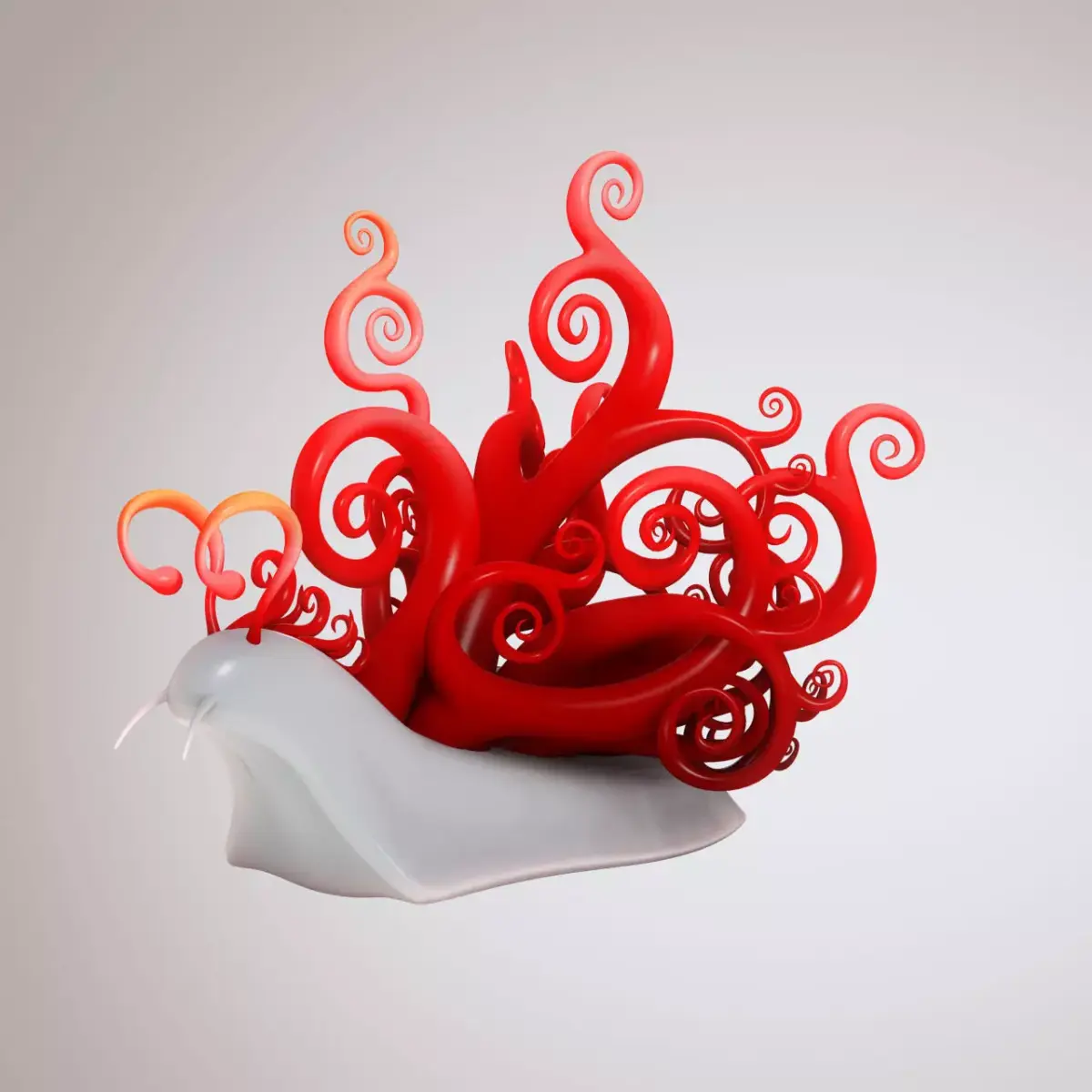 Snail with Curly shape shell 3D model