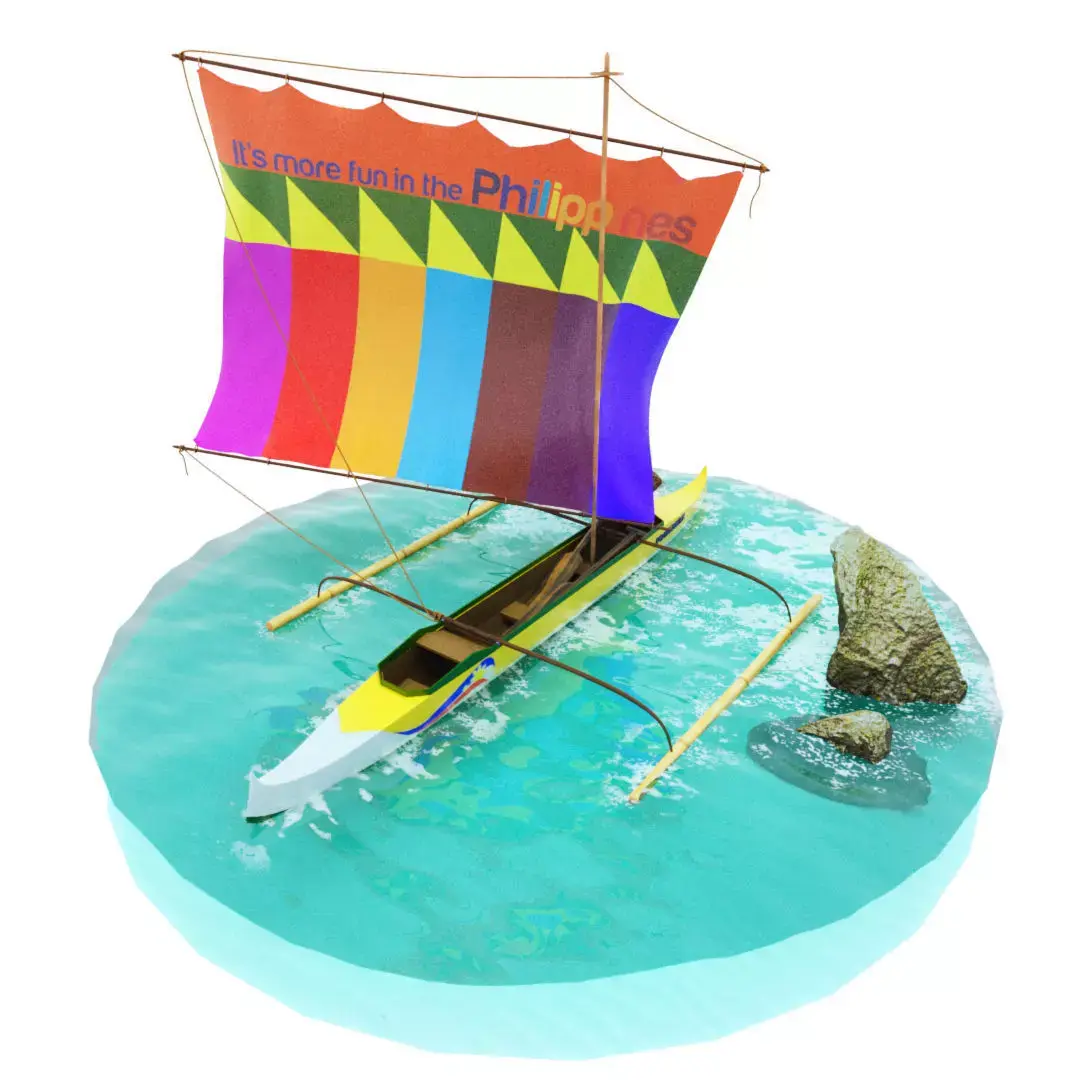 Zamboanga Vinta Boat Low-poly 3D model