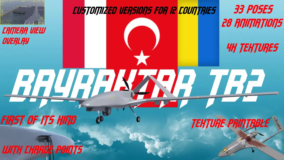 Bayraktar TB2  Low-poly 3D model