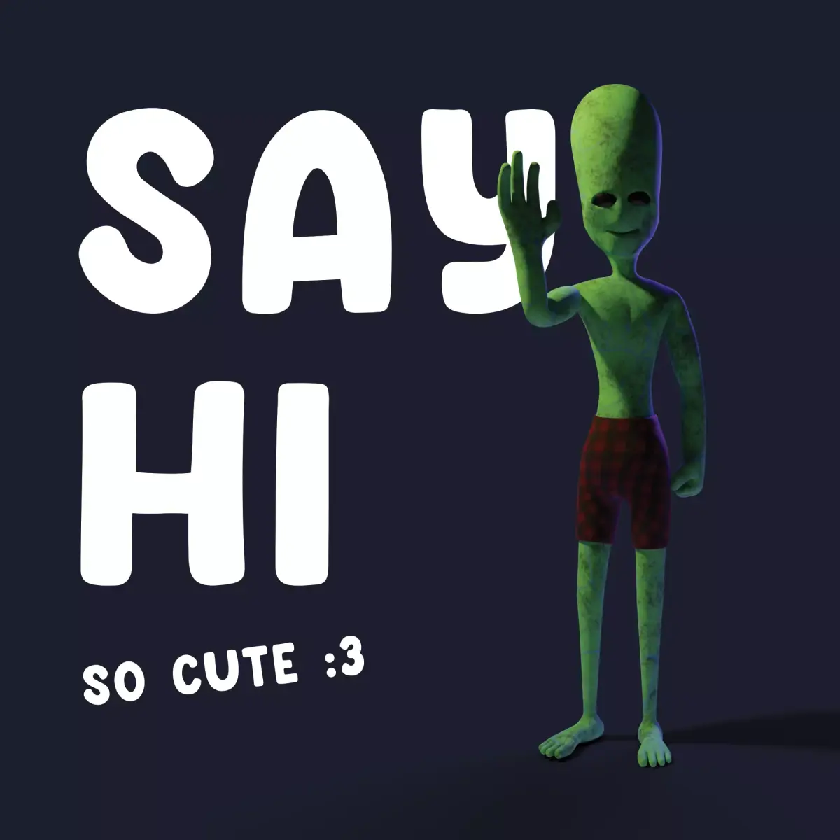 Cute creature with rig 3D model