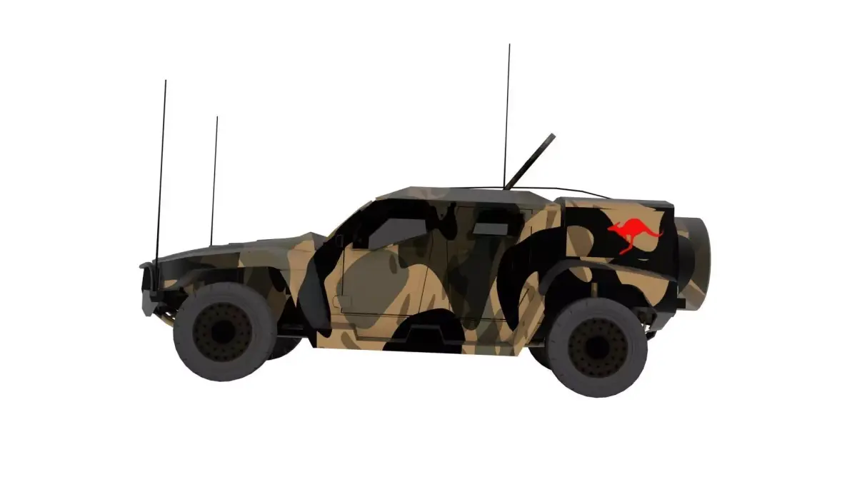 Low Poly Hawkei PMV 4x4 Australia ADF Armored Vehicle Low-poly 3D model