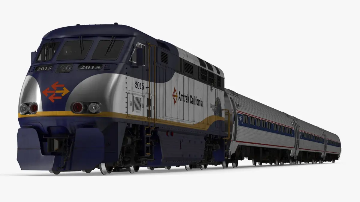 Passenger Train Amtrak California 3D model