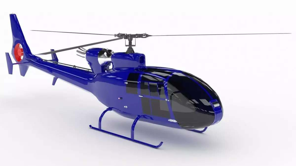 Helicopter SA342 Gazelle   Low-poly 3D model