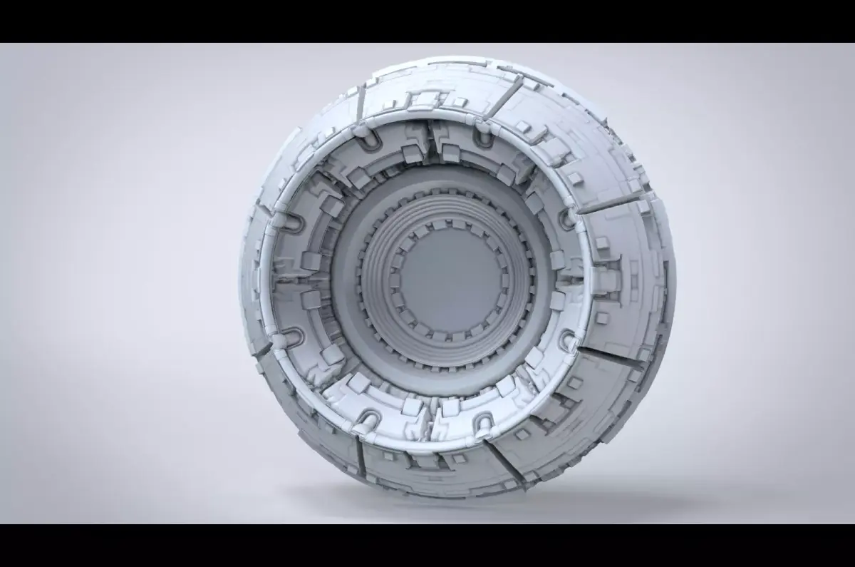 Sci-fi spaceship fighter jet engine flame nozzle 3D model