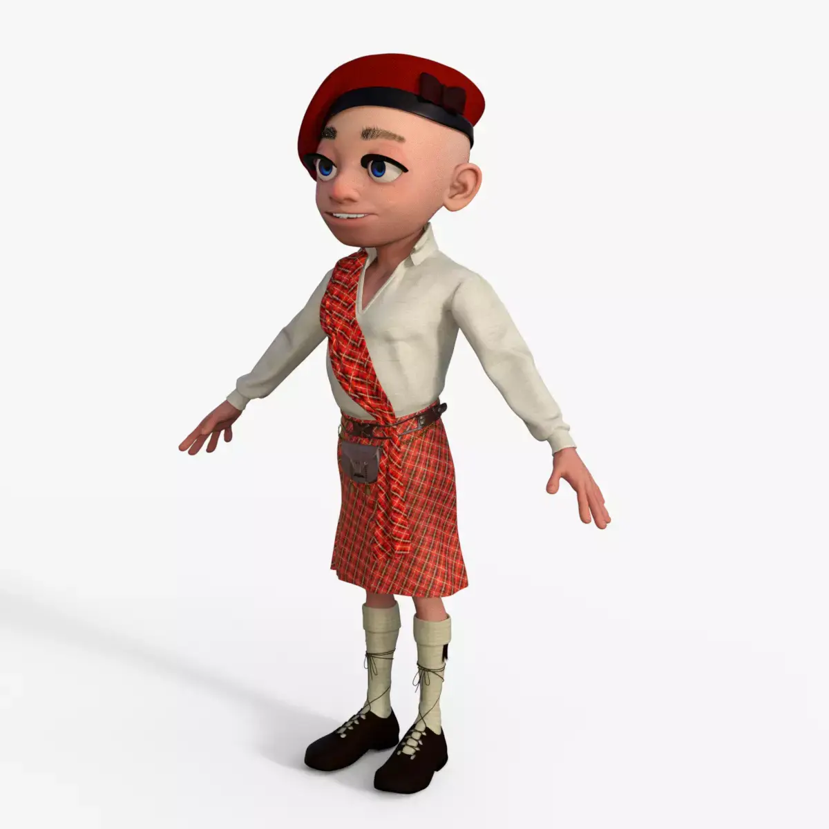 Cartoon Scottish Man Rigged 3D model