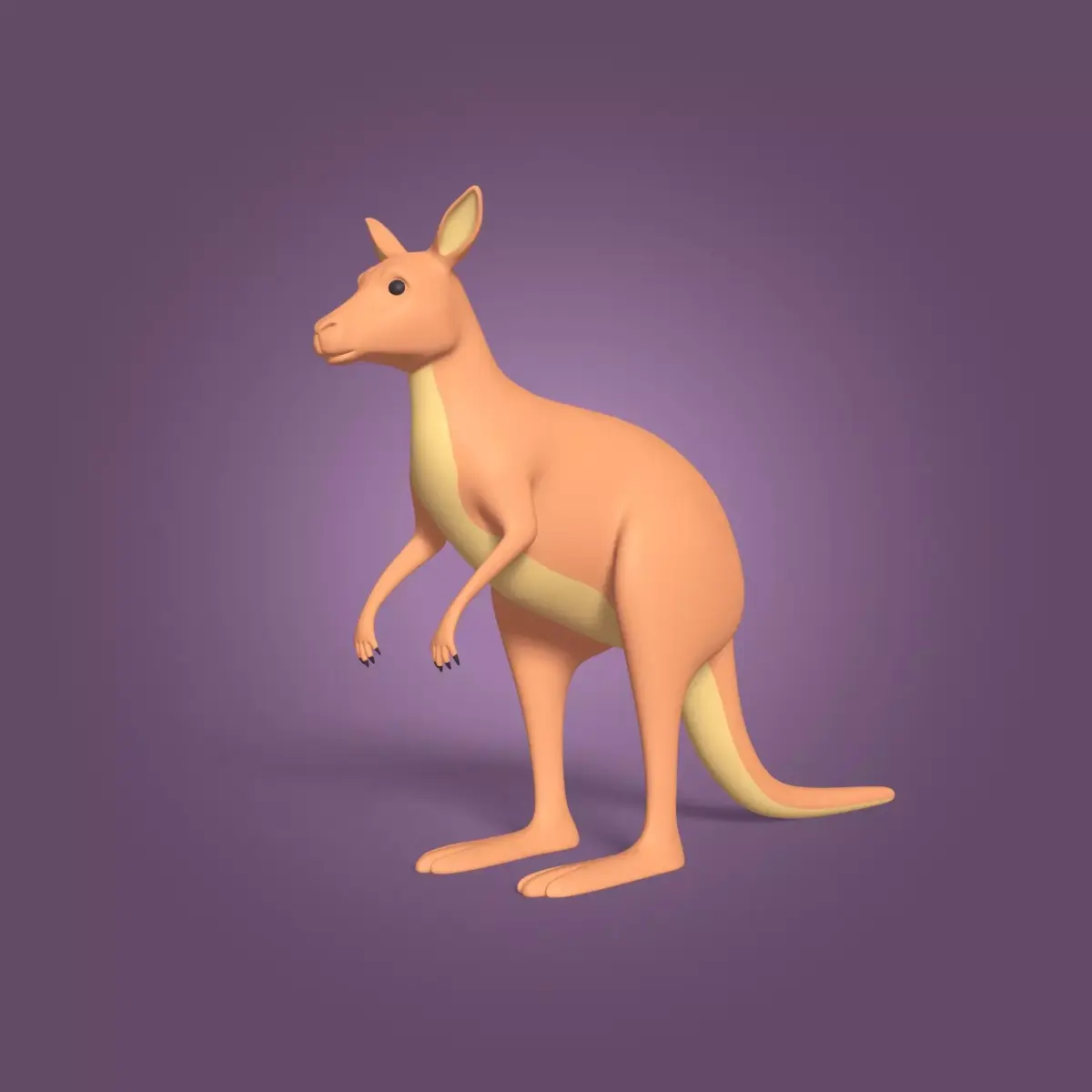 Cartoon Kangaroo Low-poly 3D model