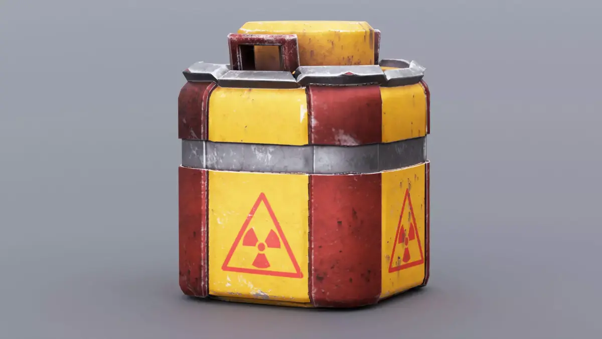 Sci-Fi Toxic Container Low Poly Game-Ready Asset Low-poly 3D model