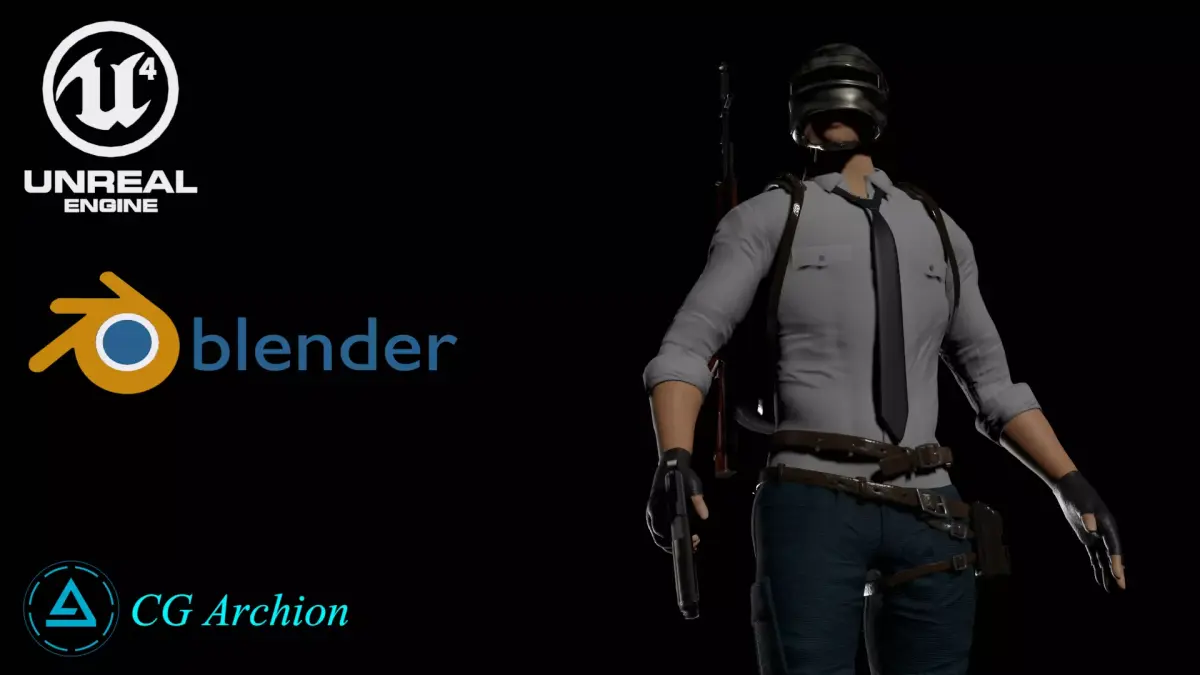 PUBG Type Character  3D model