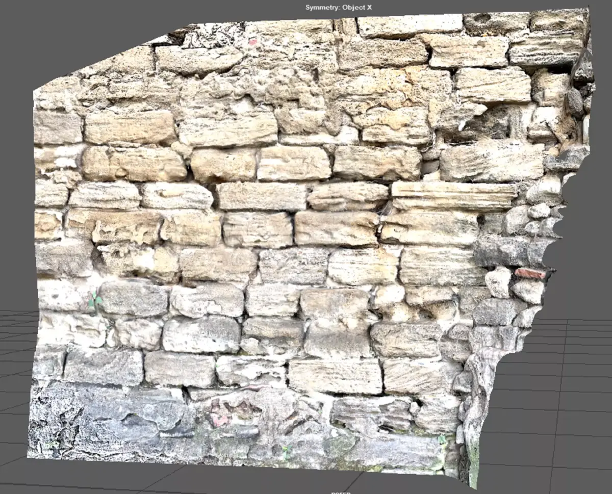 Ancient broken wall of castle 3D model