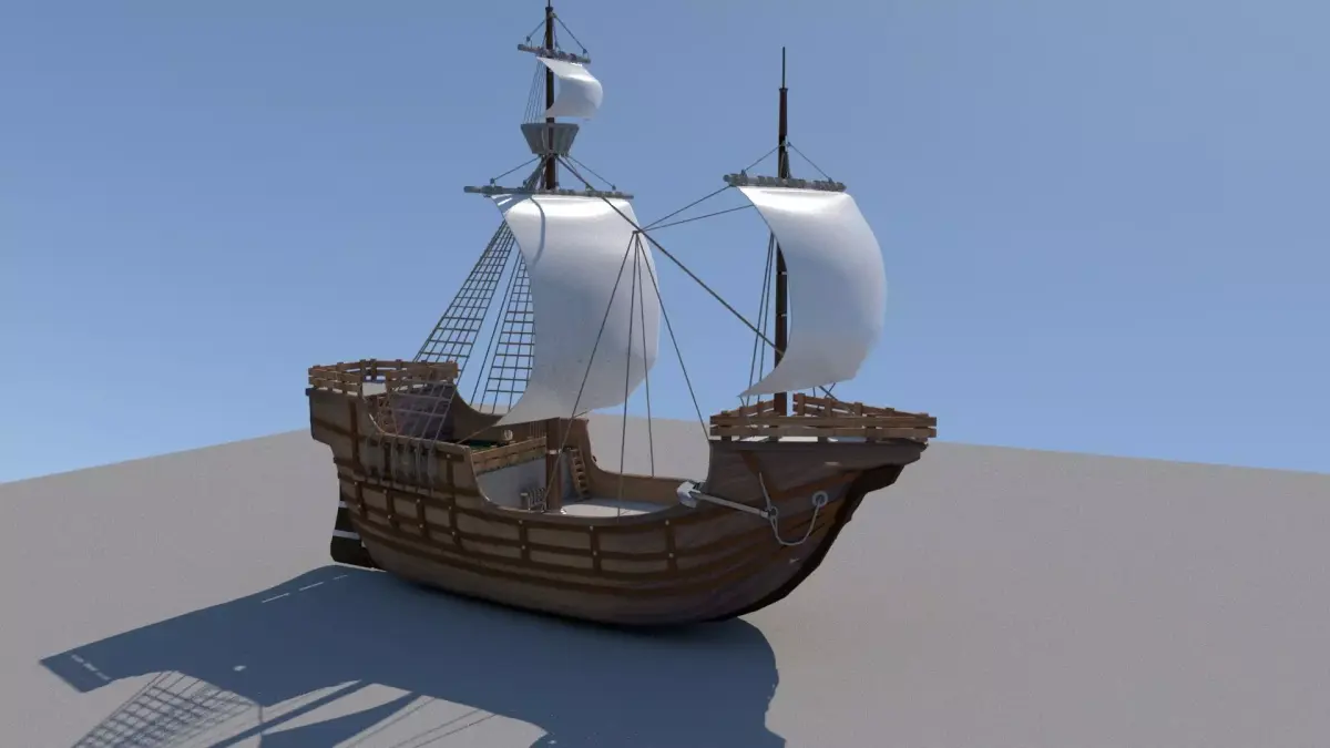 Free pirate ship remastered Free 3D model